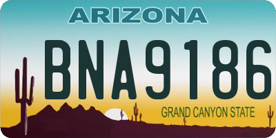 AZ license plate BNA9186