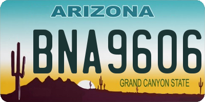AZ license plate BNA9606