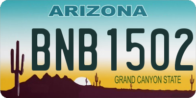 AZ license plate BNB1502