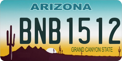 AZ license plate BNB1512