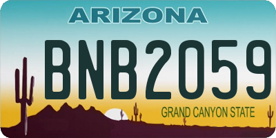 AZ license plate BNB2059