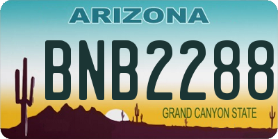 AZ license plate BNB2288
