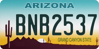 AZ license plate BNB2537