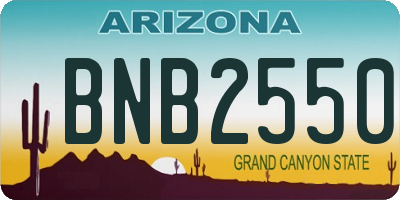 AZ license plate BNB2550