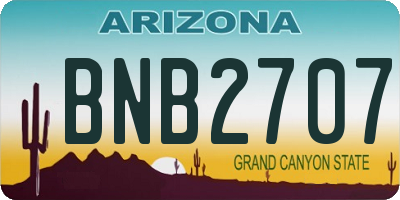 AZ license plate BNB2707