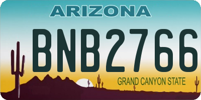 AZ license plate BNB2766