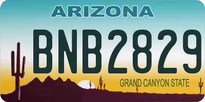 AZ license plate BNB2829