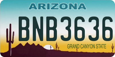 AZ license plate BNB3636