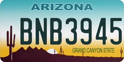 AZ license plate BNB3945