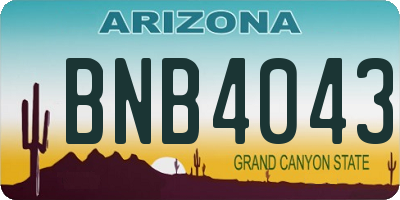 AZ license plate BNB4043