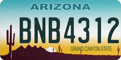 AZ license plate BNB4312