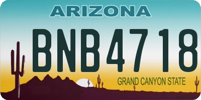 AZ license plate BNB4718