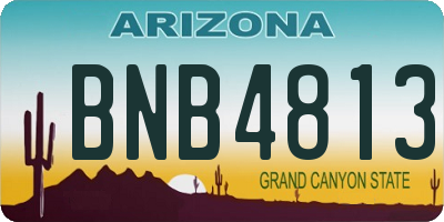 AZ license plate BNB4813