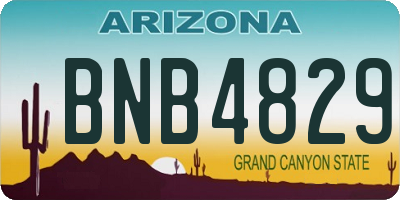 AZ license plate BNB4829