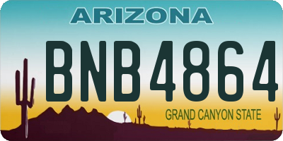 AZ license plate BNB4864