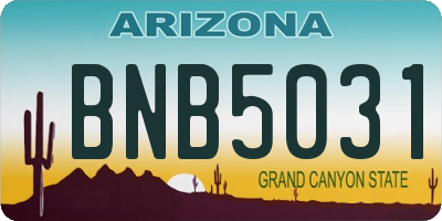 AZ license plate BNB5031
