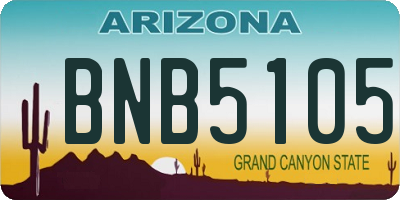 AZ license plate BNB5105