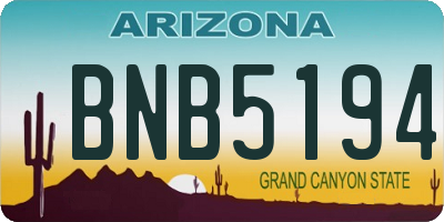 AZ license plate BNB5194