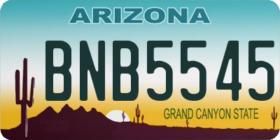 AZ license plate BNB5545
