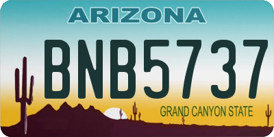 AZ license plate BNB5737