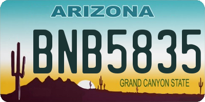 AZ license plate BNB5835