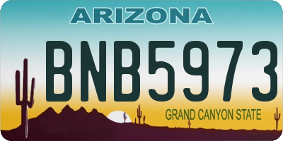 AZ license plate BNB5973