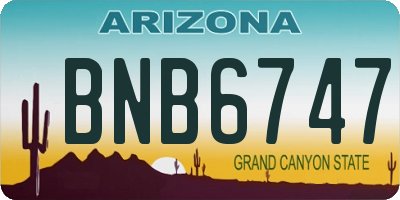 AZ license plate BNB6747