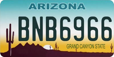 AZ license plate BNB6966