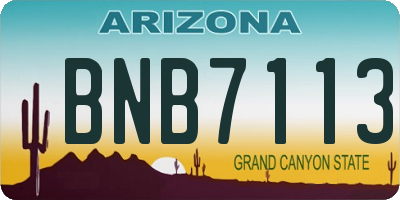 AZ license plate BNB7113