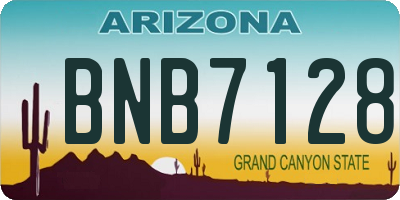 AZ license plate BNB7128