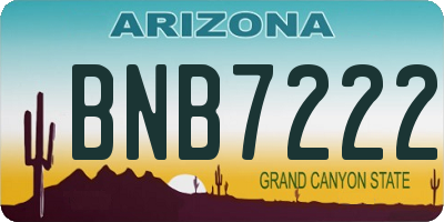 AZ license plate BNB7222