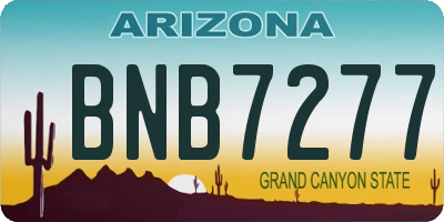 AZ license plate BNB7277