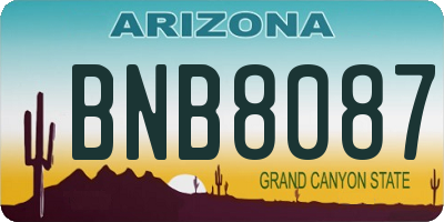 AZ license plate BNB8087
