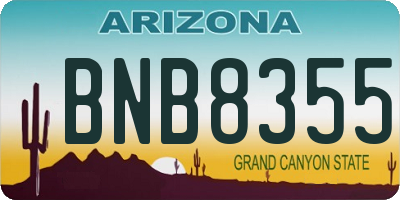 AZ license plate BNB8355