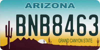 AZ license plate BNB8463