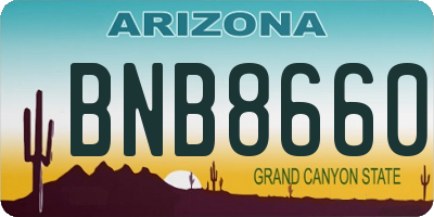 AZ license plate BNB8660