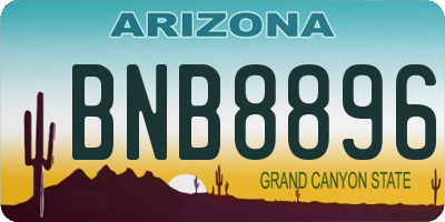 AZ license plate BNB8896