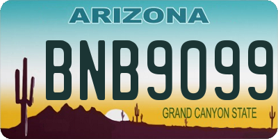 AZ license plate BNB9099
