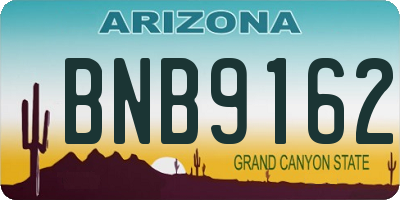 AZ license plate BNB9162