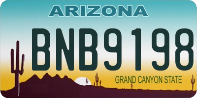 AZ license plate BNB9198