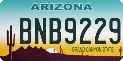 AZ license plate BNB9229