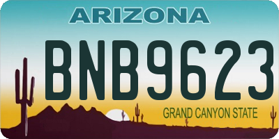 AZ license plate BNB9623