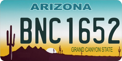 AZ license plate BNC1652