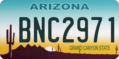 AZ license plate BNC2971