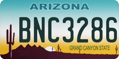 AZ license plate BNC3286