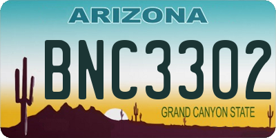 AZ license plate BNC3302