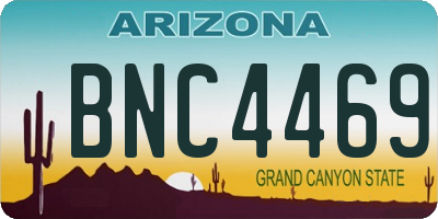 AZ license plate BNC4469