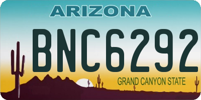 AZ license plate BNC6292