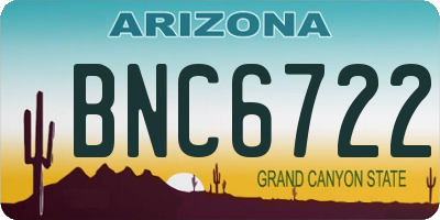 AZ license plate BNC6722