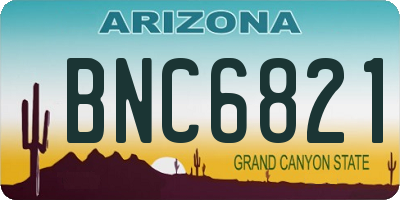 AZ license plate BNC6821